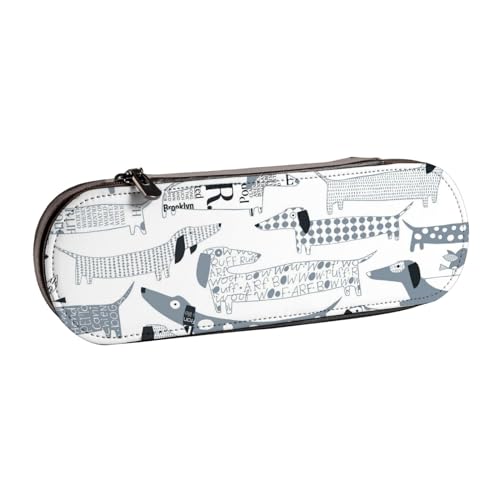 Hnnkloy Leder-Federmäppchen-Organizer für die Aufbewahrung von Schreibwaren, Dackelhunde von Hnnkloy