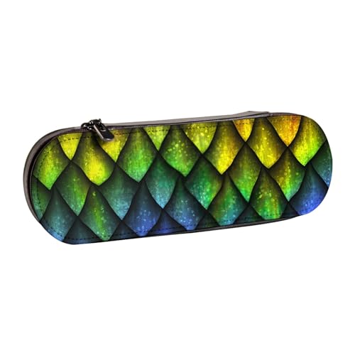 Hnnkloy Leder-Federmäppchen-Organizer für die Aufbewahrung von Schreibwaren, Drachenschuppen von Hnnkloy