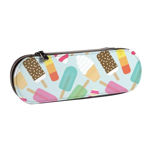 Hnnkloy Leder-Federmäppchen-Organizer für die Aufbewahrung von Schreibwaren, Eiscremefarben von Hnnkloy