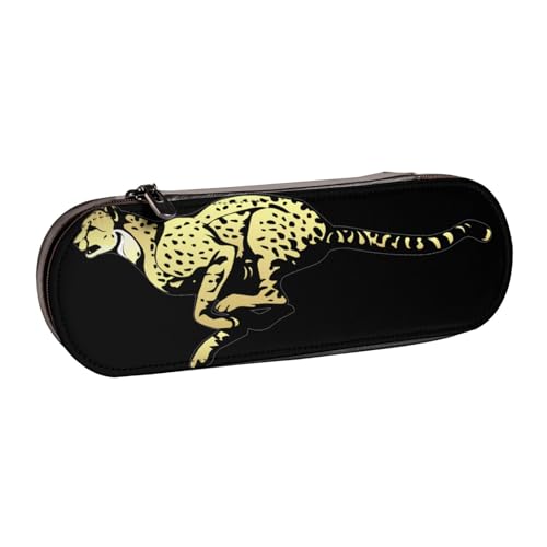 Hnnkloy Leder-Federmäppchen-Organizer für die Aufbewahrung von Schreibwaren, Gepard von Hnnkloy