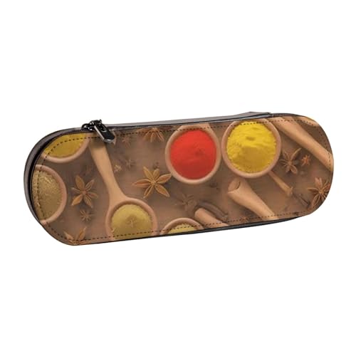 Hnnkloy Leder-Federmäppchen-Organizer für die Aufbewahrung von Schreibwaren, Gewürzdruck von Hnnkloy