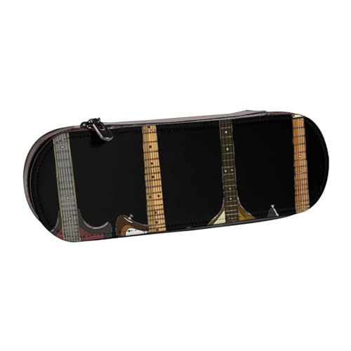 Hnnkloy Leder-Federmäppchen-Organizer für die Aufbewahrung von Schreibwaren, Gitarren von Hnnkloy
