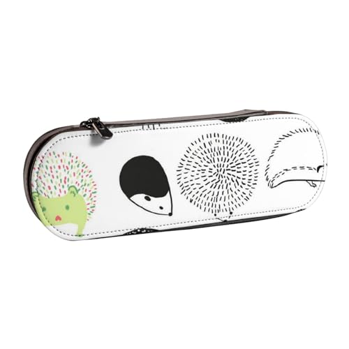 Hnnkloy Leder-Federmäppchen-Organizer für die Aufbewahrung von Schreibwaren, Igel von Hnnkloy