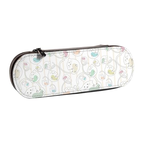 Hnnkloy Leder-Federmäppchen-Organizer für die Aufbewahrung von Schreibwaren, Katze von Hnnkloy