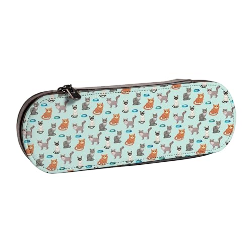 Hnnkloy Leder-Federmäppchen-Organizer für die Aufbewahrung von Schreibwaren, Katzen von Hnnkloy