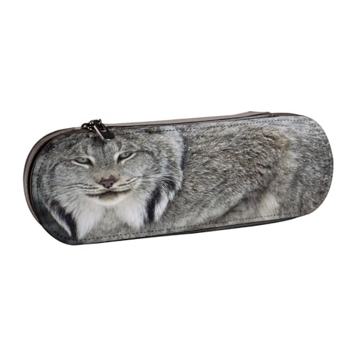 Hnnkloy Leder-Federmäppchen-Organizer für die Aufbewahrung von Schreibwaren, Lynx von Hnnkloy