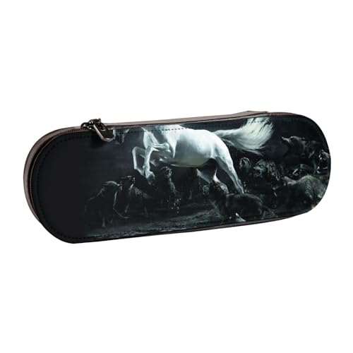 Hnnkloy Leder-Federmäppchen-Organizer für die Aufbewahrung von Schreibwaren, Pferd von Hnnkloy