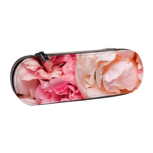 Hnnkloy Leder-Federmäppchen-Organizer für die Aufbewahrung von Schreibwaren, Pfingstrose von Hnnkloy