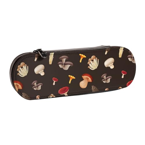 Hnnkloy Leder-Federmäppchen-Organizer für die Aufbewahrung von Schreibwaren, Pilz von Hnnkloy