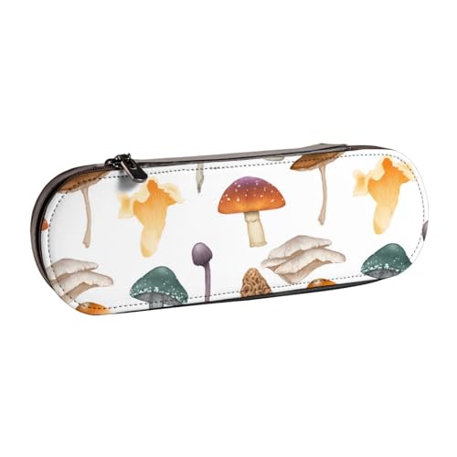 Hnnkloy Leder-Federmäppchen-Organizer für die Aufbewahrung von Schreibwaren, Pilz von Hnnkloy