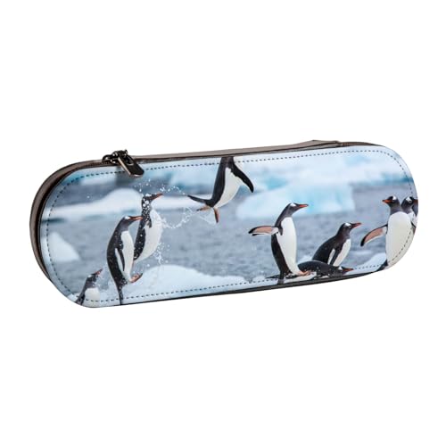 Hnnkloy Leder-Federmäppchen-Organizer für die Aufbewahrung von Schreibwaren, Pinguin von Hnnkloy