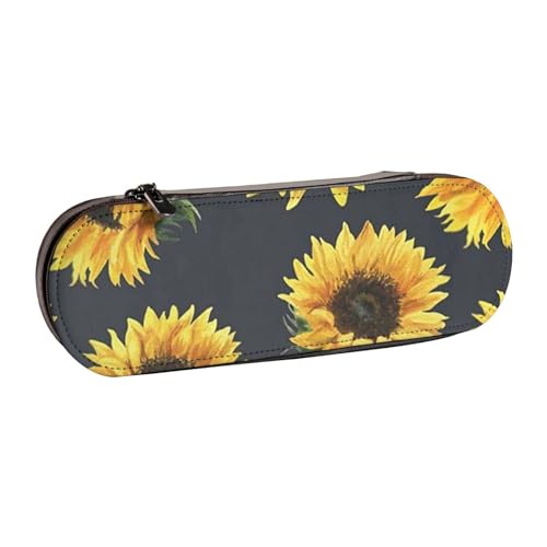 Hnnkloy Leder-Federmäppchen-Organizer für die Aufbewahrung von Schreibwaren, Sonnenblume von Hnnkloy