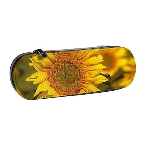 Hnnkloy Leder-Federmäppchen-Organizer für die Aufbewahrung von Schreibwaren, Sonnenblume von Hnnkloy