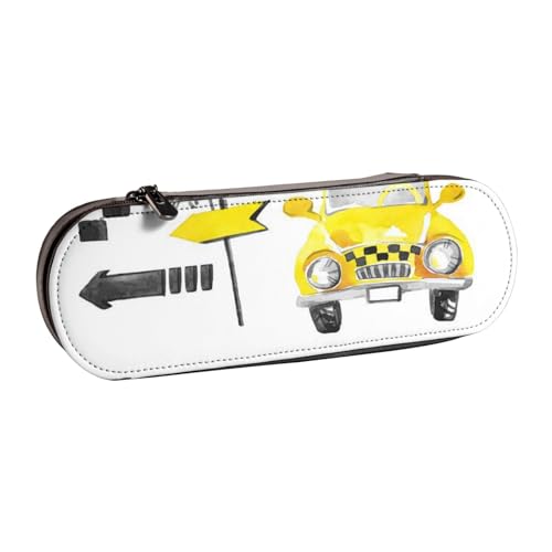 Hnnkloy Leder-Federmäppchen-Organizer für die Aufbewahrung von Schreibwaren, Taxis von Hnnkloy