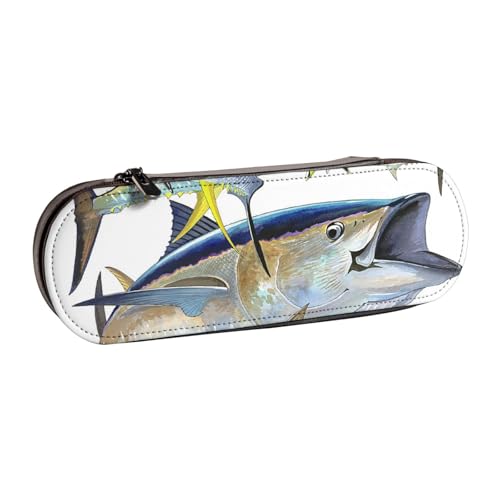 Hnnkloy Leder-Federmäppchen-Organizer für die Aufbewahrung von Schreibwaren, Thunfisch von Hnnkloy