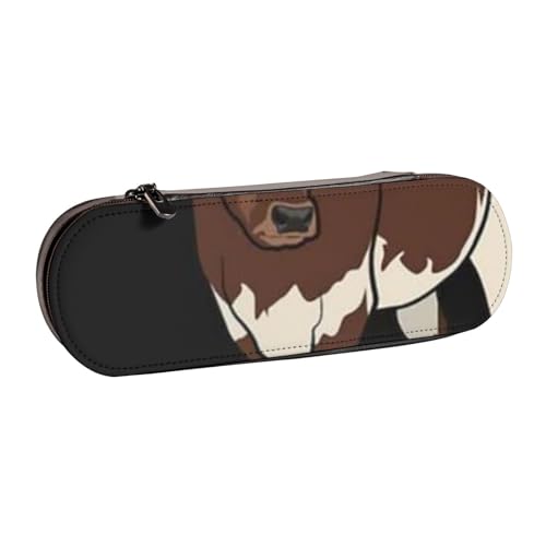 Hnnkloy Leder-Federmäppchen-Organizer für die Aufbewahrung von Schreibwaren, Tierkuh von Hnnkloy