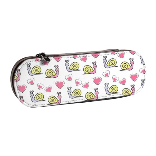 Hnnkloy Leder-Federmäppchen-Organizer für die Aufbewahrung von Schreibwaren, Tierschneckenmuster von Hnnkloy