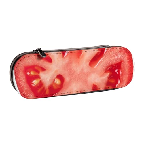Hnnkloy Leder-Federmäppchen-Organizer für die Aufbewahrung von Schreibwaren, Tomatenscheibe von Hnnkloy