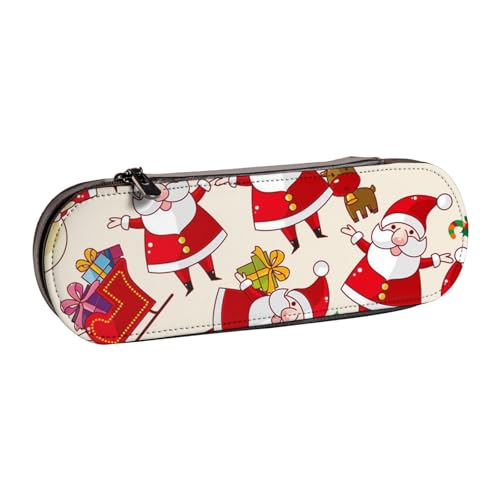 Hnnkloy Leder-Federmäppchen-Organizer für die Aufbewahrung von Schreibwaren, Weihnachten, Weihnachtsmann, Weihnachten von Hnnkloy
