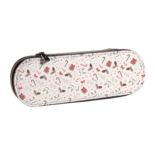 Hnnkloy Leder-Federmäppchen-Organizer für die Aufbewahrung von Schreibwaren, Weihnachten mit niedlichen Katzen von Hnnkloy