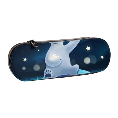 Hnnkloy Leder-Federmäppchen-Organizer für die Aufbewahrung von Schreibwaren, mit Bärenmotiv von Hnnkloy