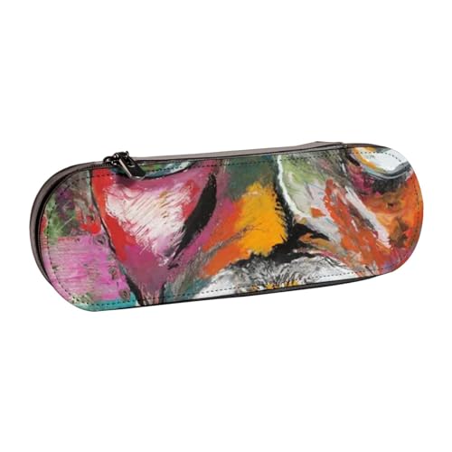 Hnnkloy Leder-Federmäppchen-Organizer für die Aufbewahrung von Schreibwaren,Gemälde-Rattenterrier Hnnkloy Leder-Federmäppchen-Organizer für die Aufbewahrung von Schreibwaren,Gemälde-Rattenterrier von Hnnkloy