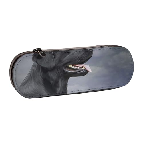 Hnnkloy Leder-Federmäppchen-Organizer für die Aufbewahrung von Schreibwaren,Zeichnung Hund Labrador von Hnnkloy
