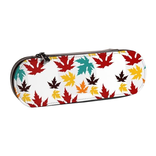 Hnnkloy Leder-Federmäppchen-Organizer zur Aufbewahrung von Schreibwaren, Ahornblätter von Hnnkloy