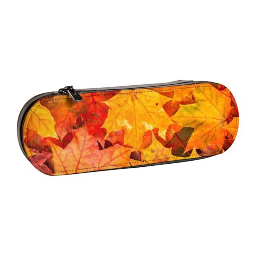 Hnnkloy Leder-Federmäppchen-Organizer zur Aufbewahrung von Schreibwaren, Ahornblätter von Hnnkloy