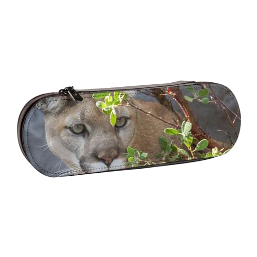 Hnnkloy Leder-Federmäppchen-Organizer zur Aufbewahrung von Schreibwaren, Cougar von Hnnkloy