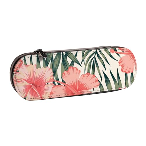Hnnkloy Leder-Federmäppchen-Organizer zur Aufbewahrung von Schreibwaren, Hibiskus von Hnnkloy
