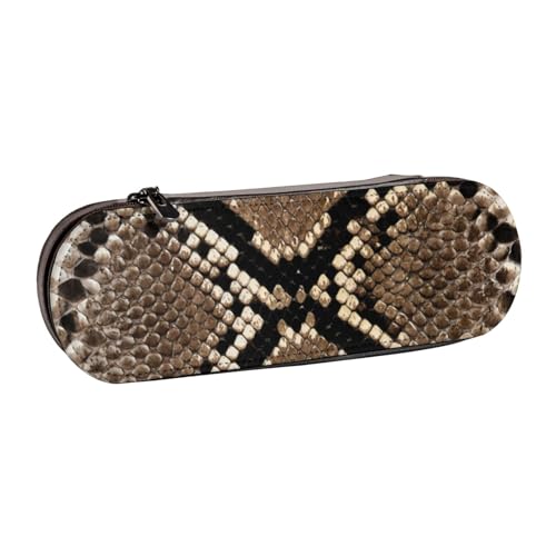 Hnnkloy Leder-Federmäppchen-Organizer zur Aufbewahrung von Schreibwaren, Schlangenmuster von Hnnkloy