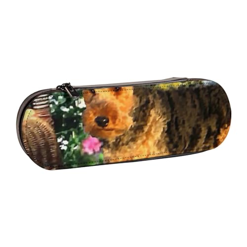 Hnnkloy Leder-Federmäppchen-Organizer zur Aufbewahrung von Schreibwaren, Welsh Terrier-Kunstdruck Hnnkloy Leder-Federmäppchen-Organizer zur Aufbewahrung von Schreibwaren, Welsh Terrier-Kunstdruck von Hnnkloy