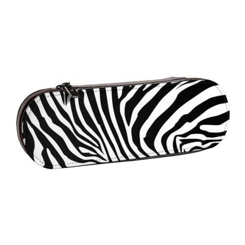 Hnnkloy Leder-Federmäppchen-Organizer zur Aufbewahrung von Schreibwaren, Zebramuster von Hnnkloy