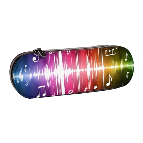 Hnnkloy Leder-Federmäppchen zur Aufbewahrung von Schreibwaren, Bedruckt mit Musiknoten von Hnnkloy