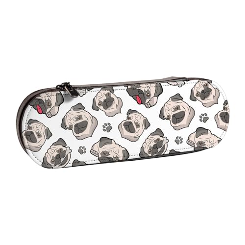 Leder-Federmäppchen-Organizer für die Aufbewahrung von Schreibwaren, Hunde von Hnnkloy