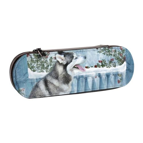 Leder-Federmäppchen-Organizer für die Aufbewahrung von Schreibwaren, Husky von Hnnkloy