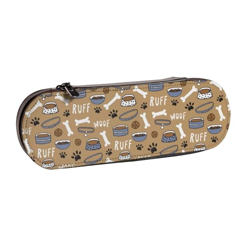 Leder-Federmäppchen-Organizer für die Aufbewahrung von Schreibwaren, niedlicher Hundeknochen von Hnnkloy