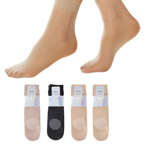 Hnonoxy 12 Paar Nylonstrümpfe Damen Kurze, Matt Nylon Feinsöckchen, Transparente Anti-Rutsch-Socken Trachtensocken Atmungsaktive Seidensocken für Frauen Mädchen Hnonoxy 12 Paar Nylonstrümpfe Damen Kurze, Matt Nylon Feinsöckchen, Transparente Anti-Rutsch-Socken Trachtensocken Atmungsaktive Seidensocken für Frauen Mädchen von Hnonoxy