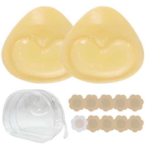 Klebe BHs Push Up Pads – Selbstklebende BH Einlagen für Push-Up Effekt, Sticky Bra Silikon Pads Und Waschbare Brustwarzenflicken, Wiederverwendbare BH Klebepads für Große & Kleine Brust für Cup A–D von Hnonoxy