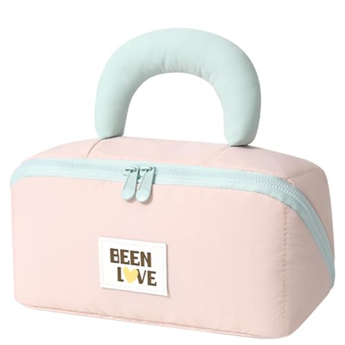 Plüsch Kosmetiktasche, Weich und Flauschig Puffer Tasche Damen, Tragbar Kleine Kosmetiktasche für Handtasche, Einfache Mode Handtasche für Mädchen und Frauen, 24 x 12 x 11,5 cm von Hnonoxy