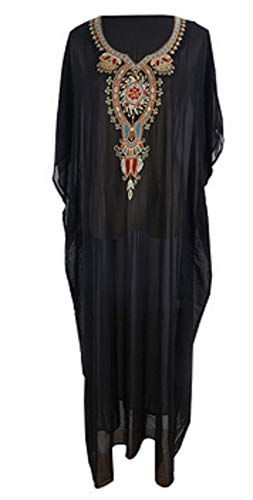 Ho Mall Damen Sommer Elegant Strand Poncho Ethnisch Drucken Lose Kaftan Kittel Sommer Maxi Kleid (Muster 6, Einheitsgröße) von Ho Mall