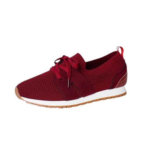 HoNung Atmungsaktive orthopädische Damen-Sneaker, orthopädische, Bequeme, atmungsaktive, weiche Schuhe (red,36) von HoNung