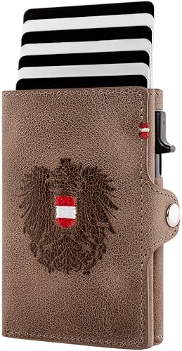 Hoamatkult Smart Wallet Adler – Geldtasche aus Echtleder mit RFID-Schutz, Pop-Up Kartenfach & Wunschgravur – Kompakt, handgefertigt, mit Geschenkbox - Mokka Braun Hoamatkult Smart Wallet Adler – Geldtasche aus Echtleder mit RFID-Schutz, Pop-Up Kartenfach & Wunschgravur – Kompakt, handgefertigt, mit Geschenkbox - Mokka Braun von Hoamatkult