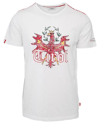 NEU! Kult T-Shirt Tirol Herren - Atmungsaktiver Stoff, Perfekte Passform, Pflegeleicht und Langlebig, Tolles Geschenk für Adler-Fans (M, Weiß) von Hoamatkult