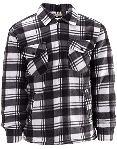 Herren Thermojacke Arbeitsjacke Thermohemd Holzfällerhemd kariert Größe M-3XL, Farbe:Anthrazit, Größe:3XL von Hoang Textil GmbH