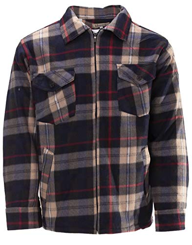 Hoang Thermojacke Herren Holzfällerjacke Hemdjacke Flanell Jacke Arbeitsjacke Kariert Gefüttert, Farbe:beige, Größe:L von Hoang Textil GmbH