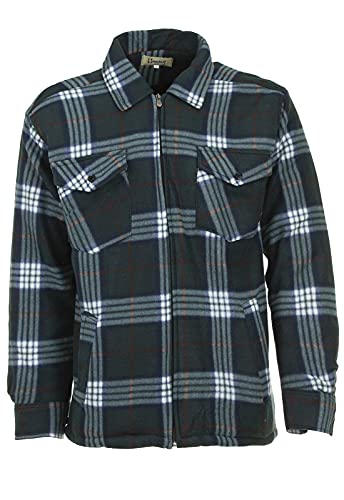 Hoang Thermojacke Herren Holzfällerjacke Hemdjacke Flanell Jacke Arbeitsjacke Kariert Gefüttert, Farbe:grün, Größe:XL von Hoang Textil GmbH