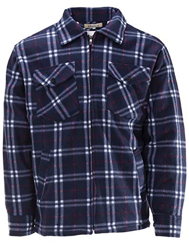 Hoang Thermojacke Herren Holzfällerjacke Hemdjacke Flanell Jacke Arbeitsjacke Kariert Gefüttert, Farbe:navy, Größe:XL von Hoang Textil GmbH