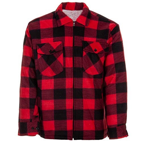 Hoang Thermojacke Herren Holzfällerjacke Hemdjacke Flanell Jacke Arbeitsjacke Kariert Gefüttert, Farbe:rot, Größe:XXL von Hoang Textil GmbH